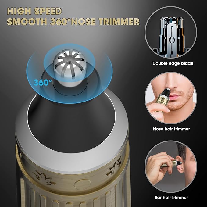 QREEYX Professional Hair Clippers for Men, Cordless Beard Trimmer, Nose & Ear Hair Trimmer, Electric Shavers Barber Kit with LED Display, Hair Cutting Kit with Case, for Barber, Mens Gift