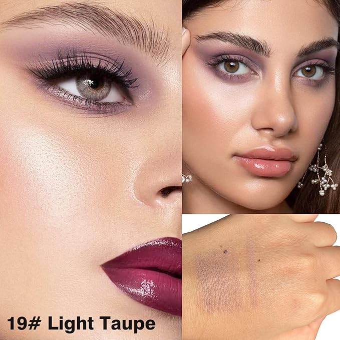 Mefyhtune Light Taupe Nude Eyeshadow Stick Matte Eyeshadow Pencil Makeup, High Pigment Crease-proof Eye Shadow Brightener stick, Hypoallergenic Waterproof Long Lasting Eye Highlighter Stick (19#)