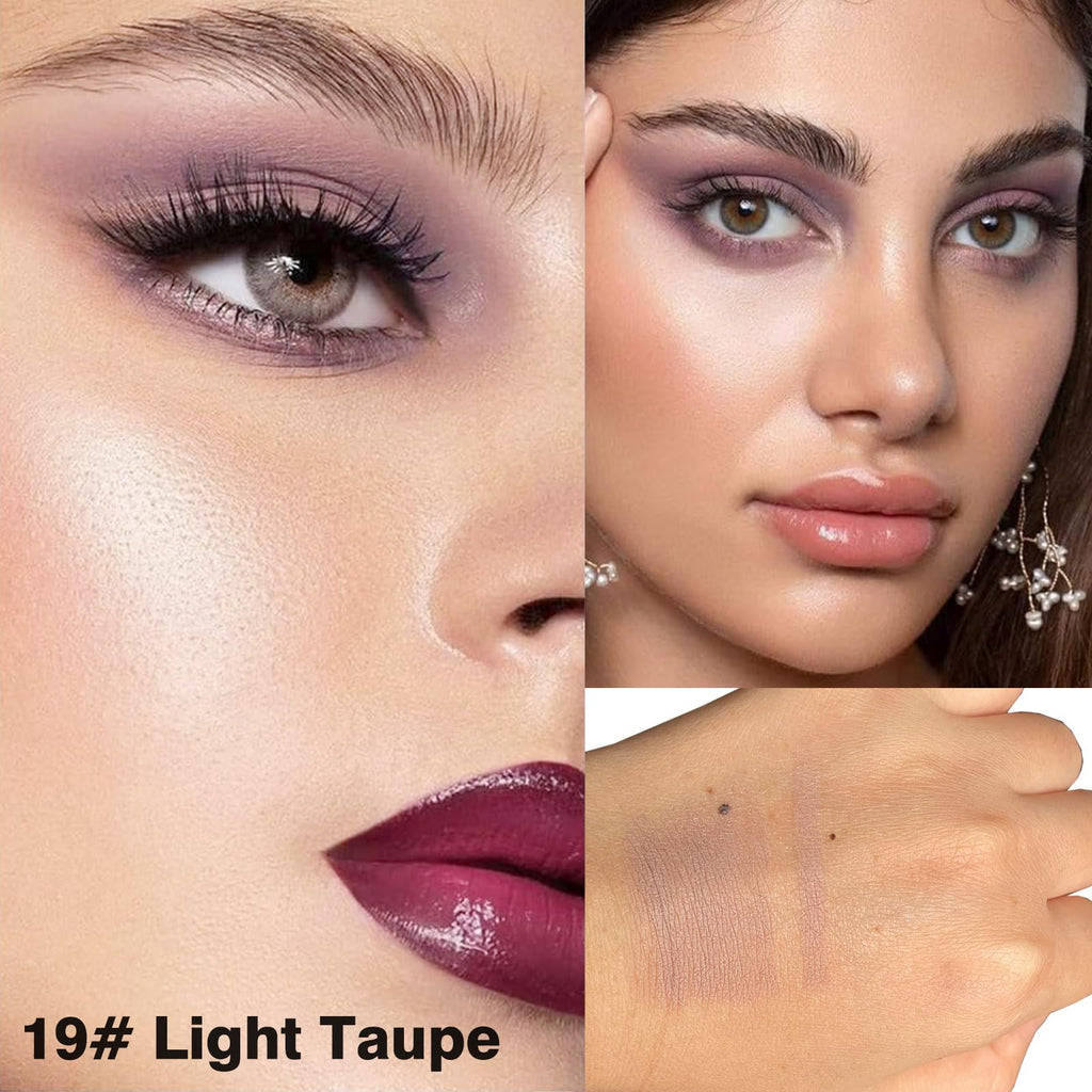 Mefyhtune Light Taupe Nude Eyeshadow Stick Matte Eyeshadow Pencil Makeup, High Pigment Crease-proof Eye Shadow Brightener stick, Hypoallergenic Waterproof Long Lasting Eye Highlighter Stick (19#)