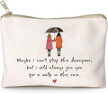HubbgDesign Maybe I Can't Stop The Downpour Cosmetic Bag, Tough Times Sister Gifts, Gift for Friend in Need, Friendship Support, Always Here for You, Makeup Case, Small Travel Bag, Bestie Gift