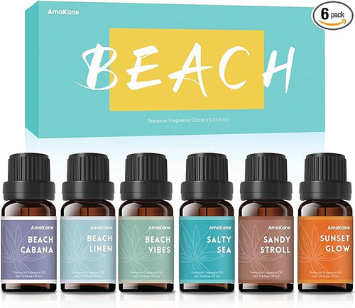 AmaKane Men Essential Oils Set for Diffuser for Home, Masculine Fragrance Oils for Candle Making, Soap Making Scents, Scented Oil Gift Set for Men 6x10ml