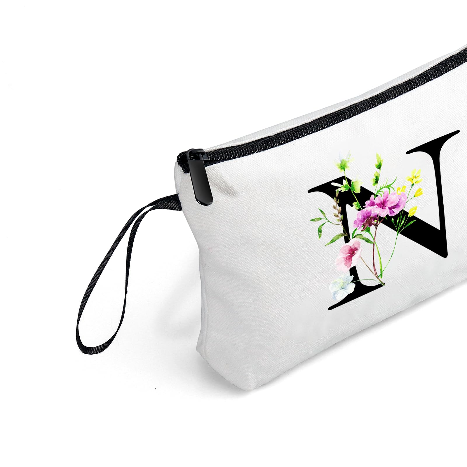 SEAMOON Bride to be Birthday Womens Unique Initial Monogram Gifts for Women Mom Personalized Travel Makeup Cosmetic Bag with Mirror Valentines Mothers Day Christmas Graduation N