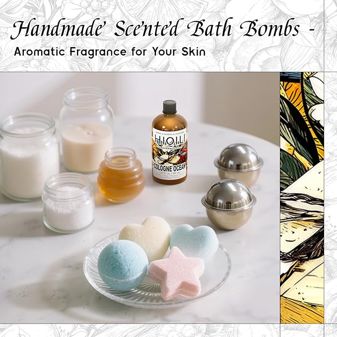 HIQILI Cologne Ocean Fragrance Oil for Diffuser,Bath Bomb&Candle Craft