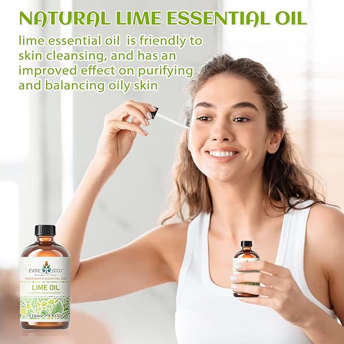 EVOKE OCCU Lime Essential Oil for Diffuser, Aromatherapy, Candles Making