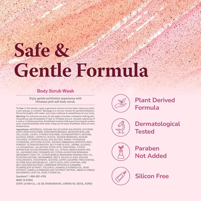 HIMALAYA PINKSALT Daily Scrub & Body Wash 14.1oz