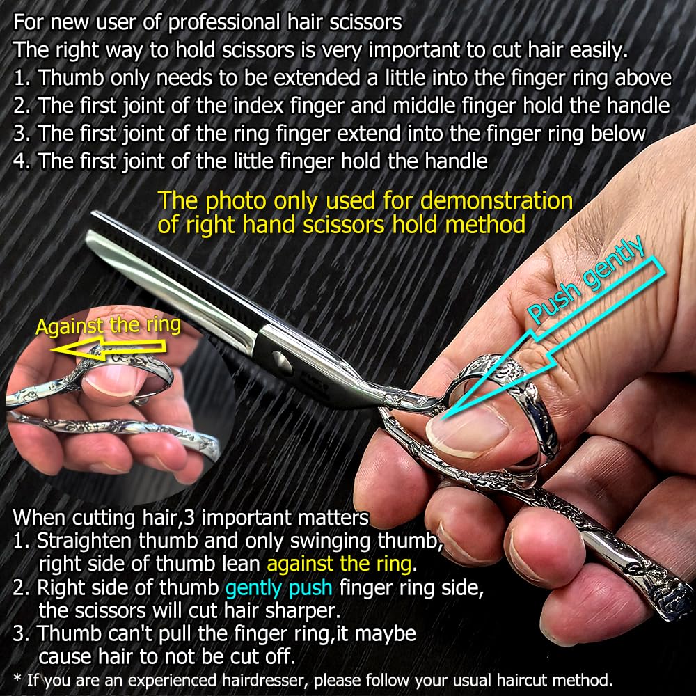 KINSARO 6 Inch Professional Hair Thinning Scissors, 440C Texturizing Shears