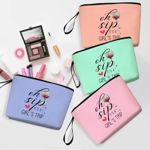 4 Pcs Girls Trip Gifts Favors Weekend Makeup Bag, Girls Trip Gifts