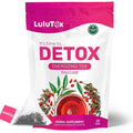 LULUTOX Detox Tea - Herbal Blend with Dandelion, Ginseng, and Ginger - Supports A Healthy Weight, Digestive Health - Vegan, All Natural, Laxative-Free - Peach Flavor (28 Servings)