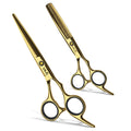 ULG Left Handed Hair Cutting Scissors Thinning Shears Kit Professional Barber Hairdressing Texturizing Salon Razor Edge Scissor Stainless Steel 6.5 inch