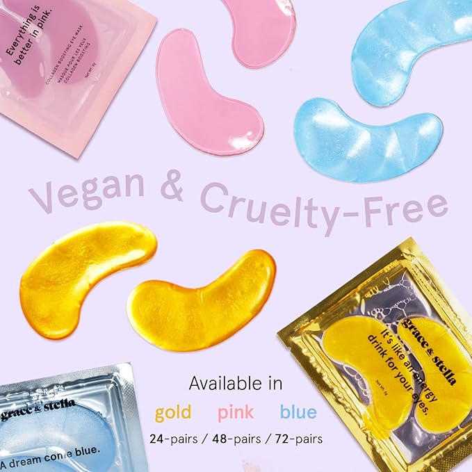 grace & stella Award Winning Under Eye Mask - Birthday Gifts for Women - Gel Eye Patches for Dark Circles, Puffy Eyes, Undereye Bags - Gifts for Mom - Vegan Self Care (24 Pairs, Gold)