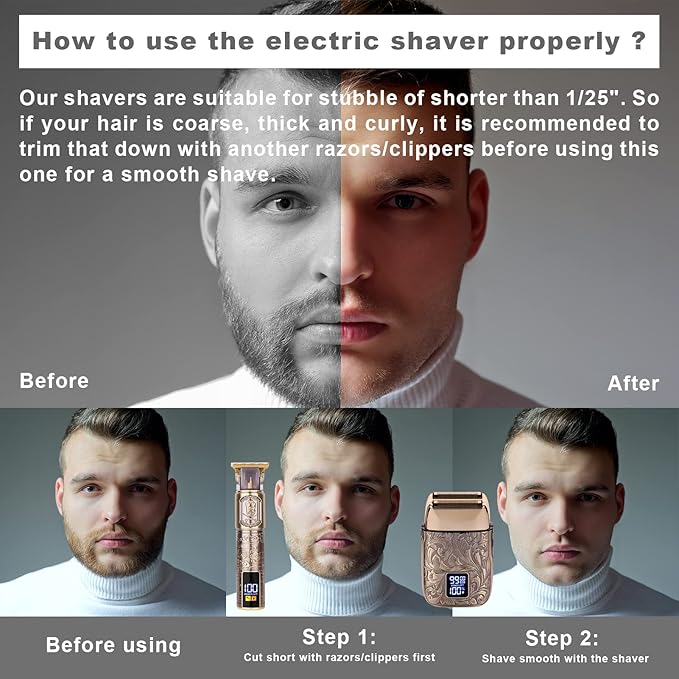 Ufree Foil Shaver and Beard Hair Trimmer Set, Men Electric Razor，Mens Gifts