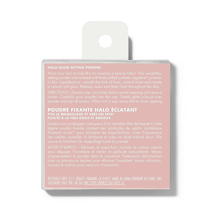 e.l.f. Halo Glow Soft Focus Setting Powder, Silky & Creates Soft Glow Without Shine, Smooths Pores & Lines, Vegan & Cruelty-Free, Light