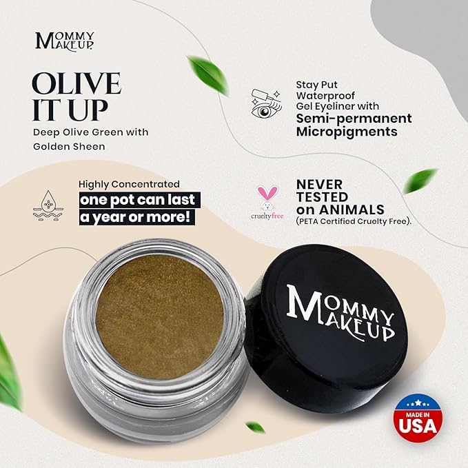 Mommy Makeup Waterproof Stay Put Gel Eyeliner Pot with Micropigments