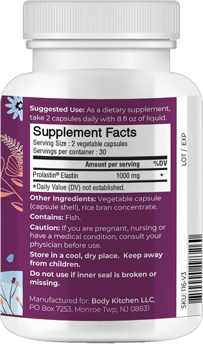 Body Kitchen Pro Elastin Peptides Supplement Marine-Derived, 2 Pack