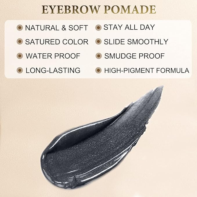 LAVONE Eyebrow Makeup Kit,Waterproof Brow Pencil,Pomade,Eyeliner-Dark Black