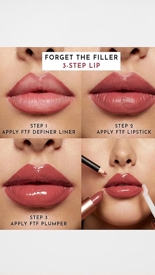 Lawless Forget the Filler Lip-Plumping Line Smoothing Satin Cream Lipstick, Annie, Orange, 0.1 Ounce