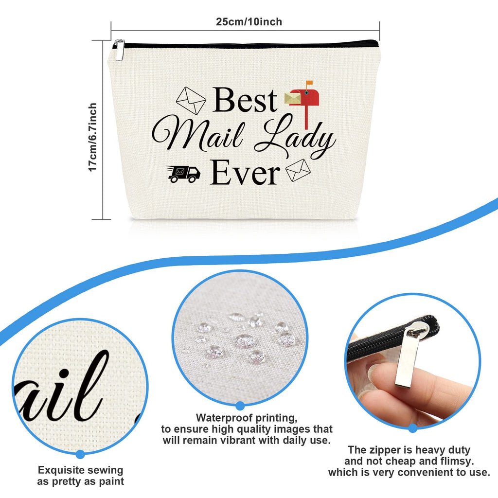 Mail Carrier Gifts Makeup Bag for Women Postal Worker Thank You Appreciation Gifts Cosmetic Bag Pouch Birthday Christmas Gift for Mail Carrier Lady Retirement Gift
