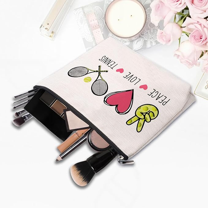 CEASQVAA Tennis Gifts Tennis Makeup Bag Pouch, Inspirational Tennis Gifts for Women, Gifts for Tennis Lovers Players Birthday Gift for Coach