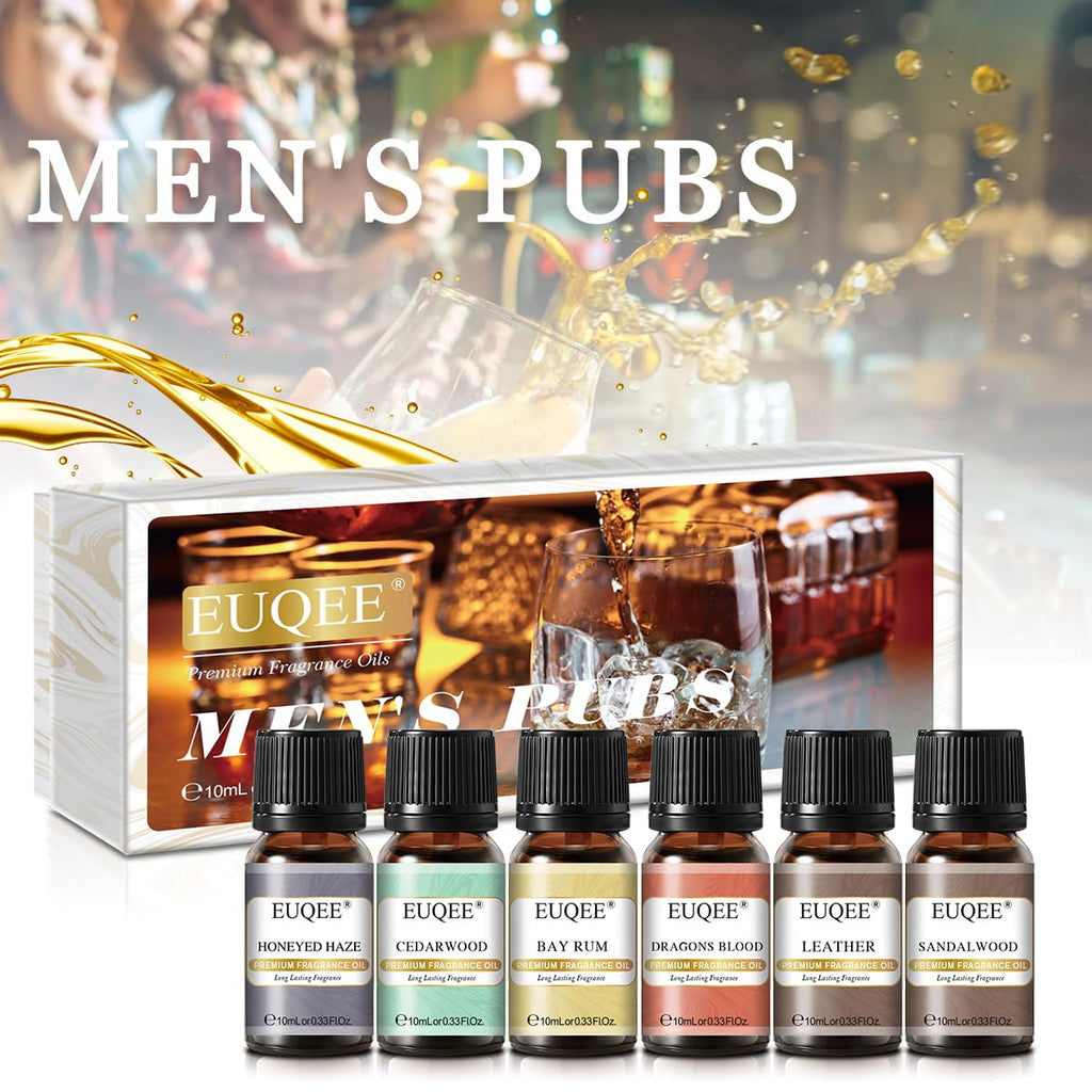 EUQEE 6PCS Men's Pubs Gift Set Premium Fragrance Oils for Men