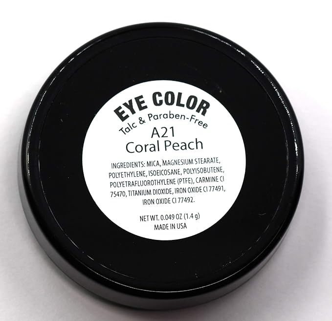 Pure Ziva Dusty Coral Peach Pink Orange Sunkissed Shimmering Shimmer Pressed Powder Single Eyeshadow; Talc, Paraben & Cruelty Free