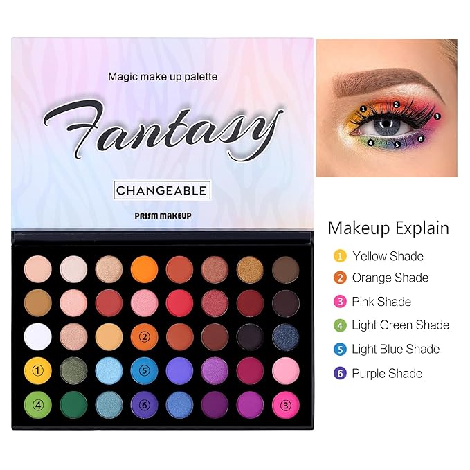 UCANBE Highly Pigmented Eye Makeup Palette, Matte Shimmer Metallic Eyeshadow Pallet Long Lasting Blendable Natural Colors Make Up Eye Shadows Cosmetics Gift Kit