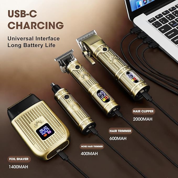 Zesuti Hair Clippers for Men,Beard Trimmer,Men's Foil Shavers Trimmer Set