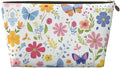 Dultua Mothers Day Gifts Makeup Bag Purse Cosmetic Bag Travel Toiletry Leather Make Up Bags for Mom Wife Women Daughter Floral Butterflies