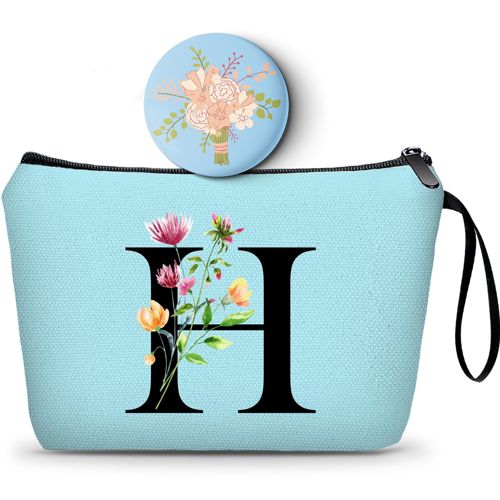 Birthday Inspirational Bridesmaid Proposal Team Small Gifts for Women Mom Aunt Teacher Sister Coworkers Makeup Cosmetic Bag Travel with Mirror Mothers Day Christmas Graduation H