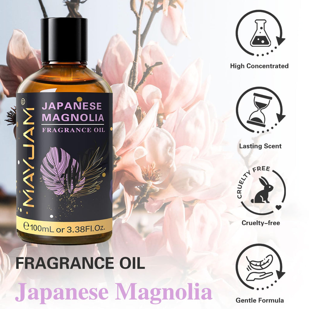 MAYJAM Japanese Magnolia Fragrance Oil for Diffusers, 100ML/3.38FL.OZ