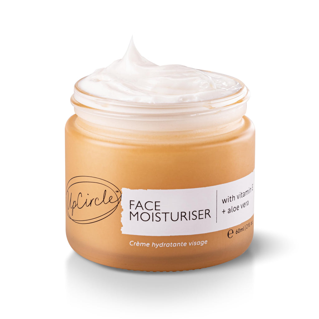 UPCIRCLE Face Moisturizer with Argan Powder 1.7oz - Nourishing Day Cream - Vitamin E, Aloe Vera, Glycerin, Shea + Coconut Butter - Natural, Vegan + Cruelty-Free