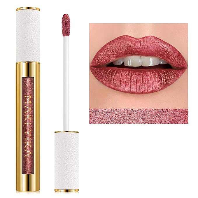 MAKI YIKA Red Lipstick for Women Metallic Liquid Lipsticks Long Lasting