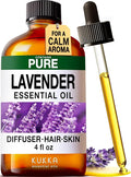 100% Pure Lavender Essential Oil for Diffuser, Skin, Hair, Aromatherapy & Soap Making Scent - Huge 4 Fl Oz