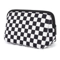 AJLTPA Waterproof Neoprene Cosmetic Bag, Black Checkerboard
