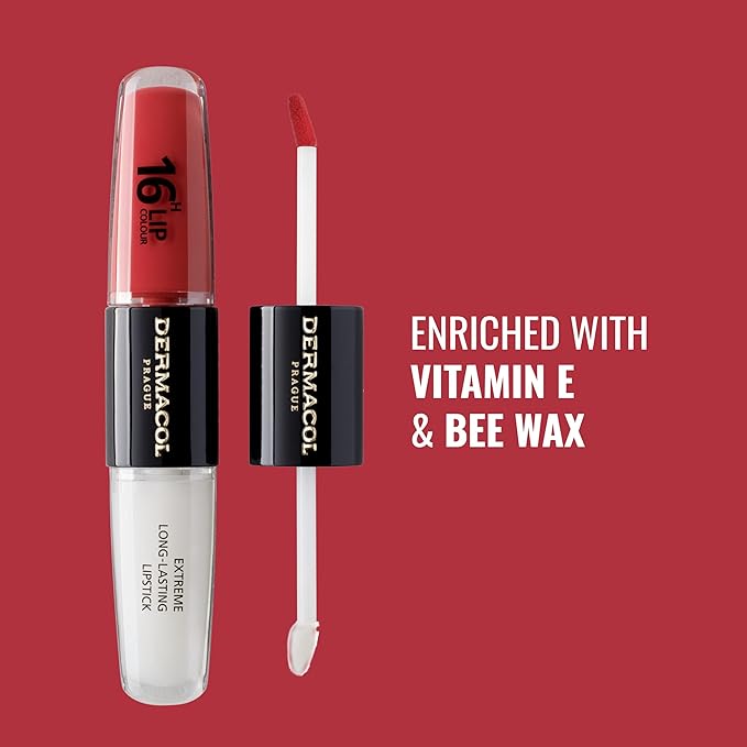 Dermacol 16-Hour Lip Color, Two-Phase Kissproof Lip Stain & Gloss, No.36