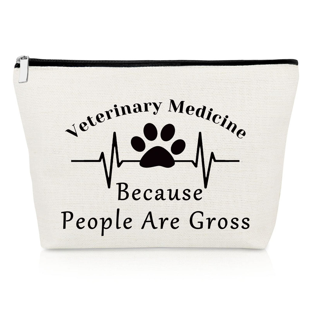 Veterinarian Gift Vet Tech Makeup Bag for Women Animal Rescue Gift Veterinary Technician Cosmetic Bag for Dog Lover Medical Graduate Dog Doctor Animal Lover Christmas Birthday Present Travel Pouch