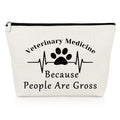 Veterinarian Gift Vet Tech Makeup Bag for Women Animal Rescue Gift Veterinary Technician Cosmetic Bag for Dog Lover Medical Graduate Dog Doctor Animal Lover Christmas Birthday Present Travel Pouch