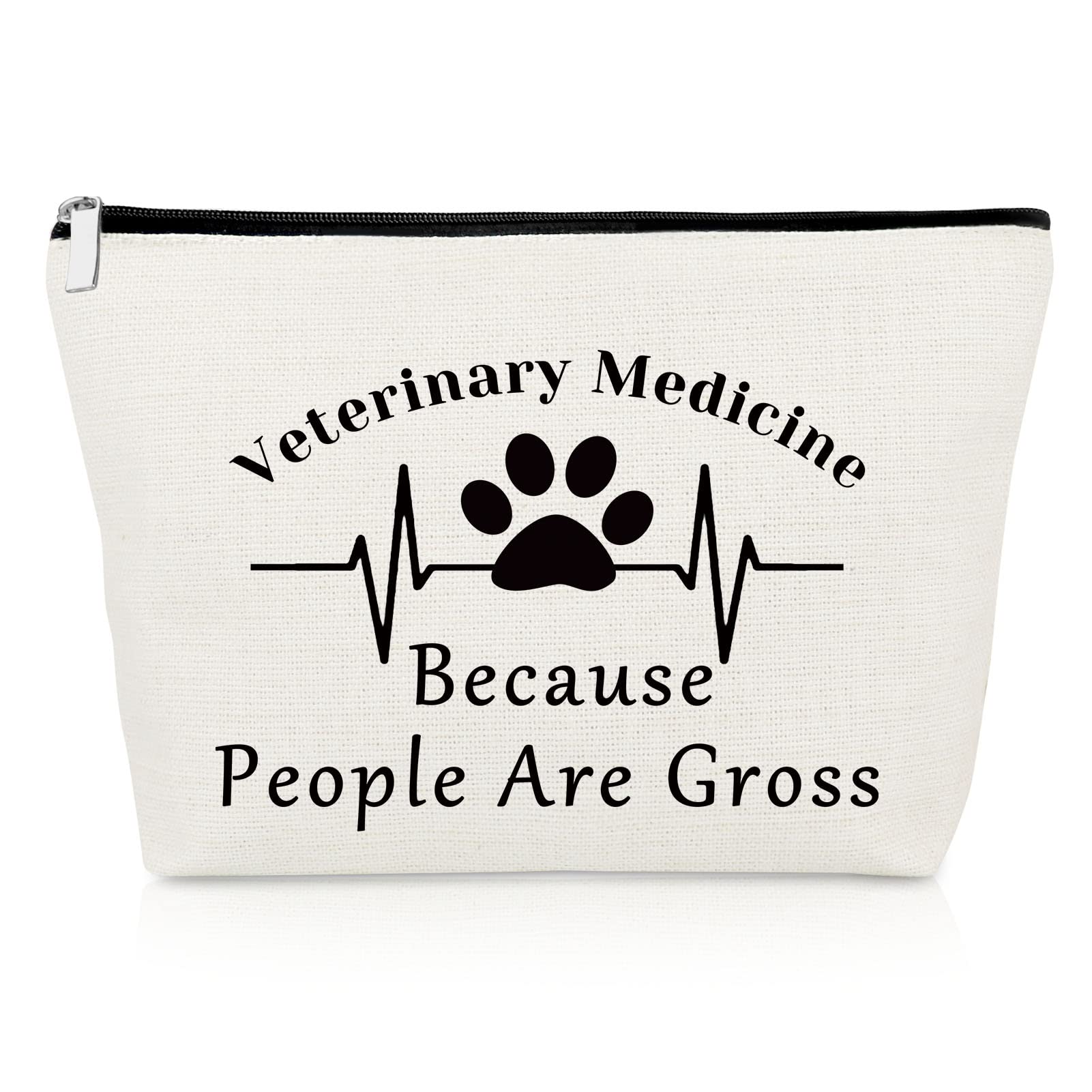 Veterinarian Gift Vet Tech Makeup Bag for Women Animal Rescue Gift Veterinary Technician Cosmetic Bag for Dog Lover Medical Graduate Dog Doctor Animal Lover Christmas Birthday Present Travel Pouch
