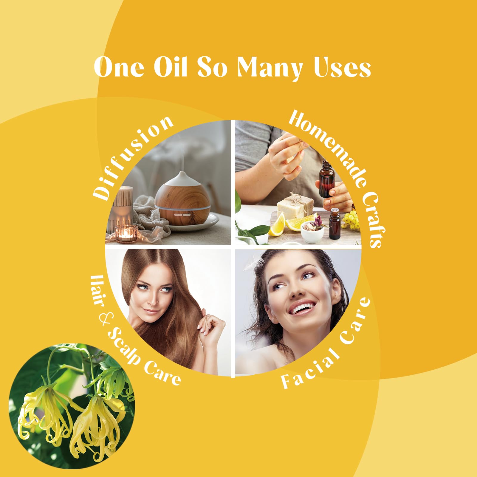 LOTUSJOY Ylang Ylang Essential Oil for Skin, Diffuser, 1 Oz