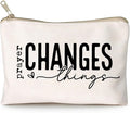 HubbgDesign Prayer Changes Things Makeup Bag Christian Worthy You Matter Travel Bag Religious Faith Makeup Case Bible Verse Cosmetic Bag Sister Christian Gift Toiletry Bag Gift