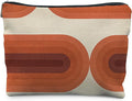RYYCDOI Vintage Boho Terracota Rainbow Makeup Bag, Mid Century Modern Rainbow Cosmetic Bags for Women, Boho Gifts for Women, Retro Arch Art Zipper Makeup Pouch