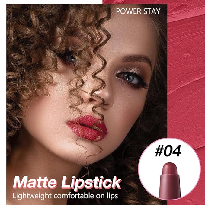 JUAAZIN Cardinal Red Matte Lipstick Lip Liner Pencil Crayon - High Pigment Creamy Formula, Waterproof Long Lasting, Non-Sticklipstick, Ultra Thin Lightweight Velvet Matte Lip Feel for Women 04#