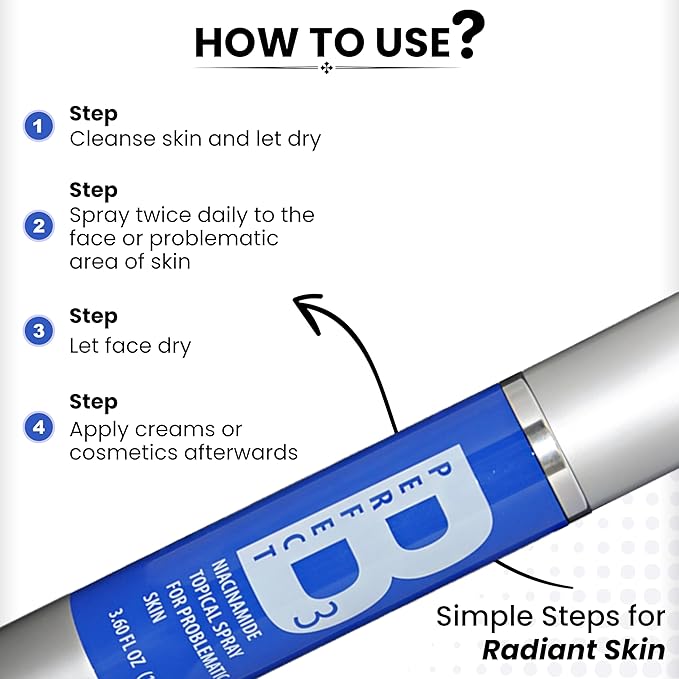 Perfect B3 Niacinamide Spray for Face, Vitamin B3 Face Mist 3.6oz