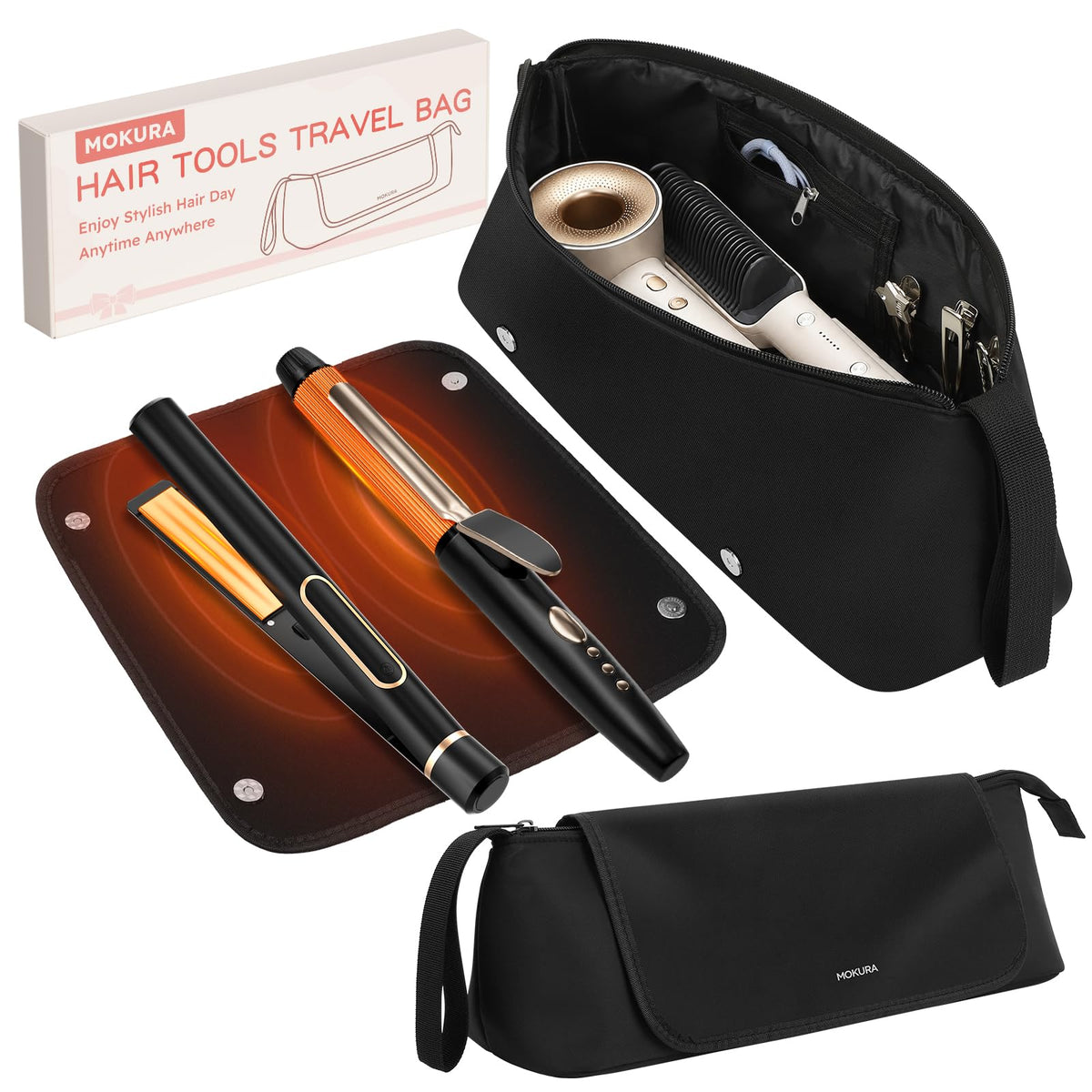 MOKURA Hair Tools Travel Bag Compatible with Shark Flexstyle (Pink Gifts)
