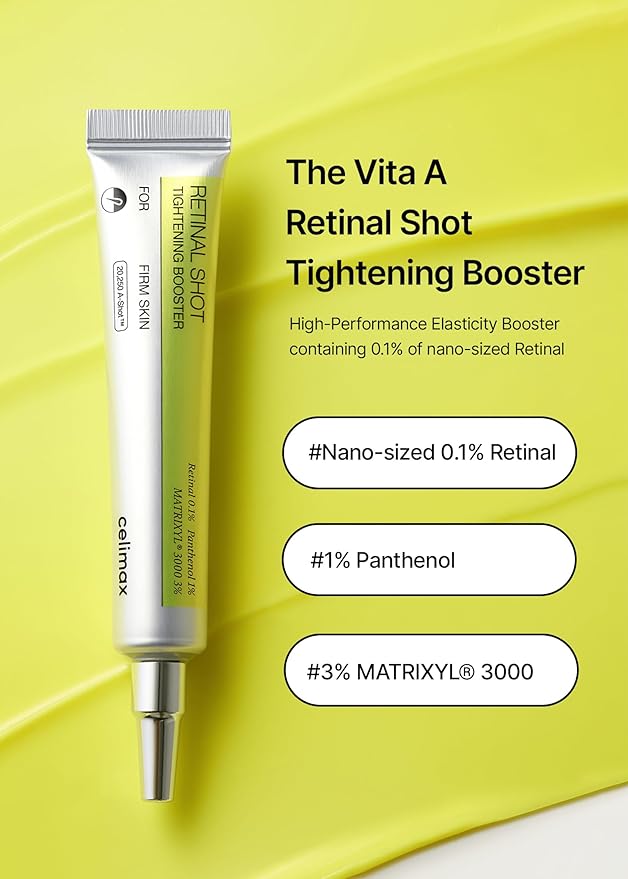 celimax The Vita A Retinal Shot Tightening Booster (Duo Set 15mlx2) | 0.1% Retinal, 3% Matryxyl, High-Strength Retinoid for Anti-Aging, Pore Minimizer, Wrinkles & Fine Lines, Firmer Skin, Gift Set