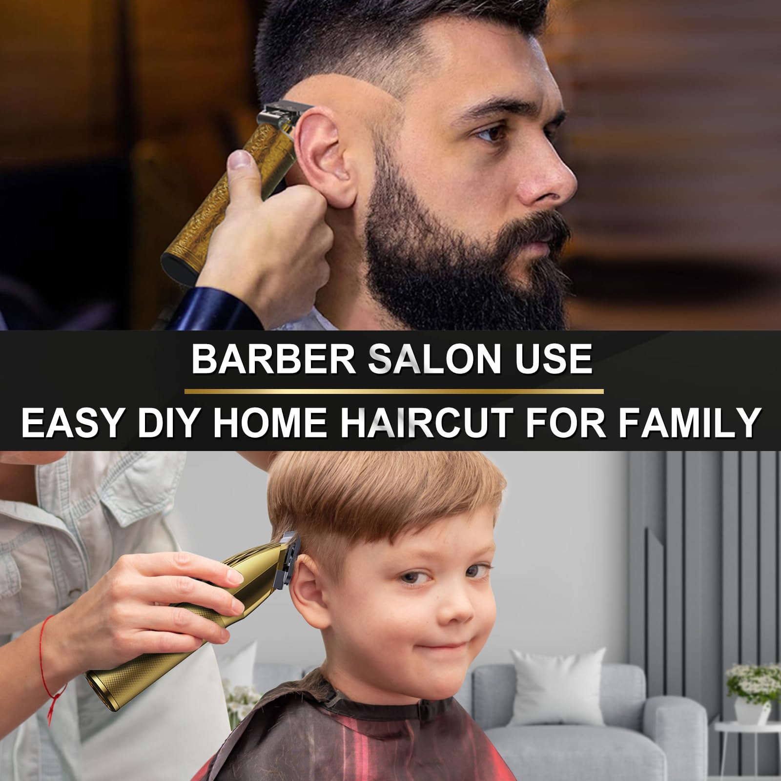 FADEKING® Professional Hair Clippers for Men – Cordless Barber Clippers & Beard Trimmer for Men, Fade Clipper and Trimmer Set for Home & Barber Use, Complete Men's Grooming Kit - Gifts for Men