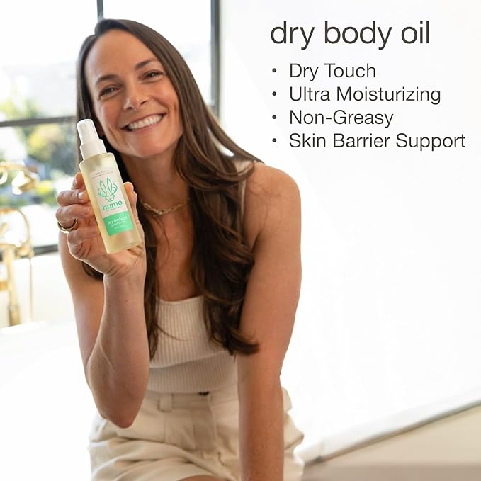 HUME SUPERNATURAL Dry Body Oil Spray - Non-Toxic Moisturizing Mist for Dehydrated or Sensitive Skin, After Shower Body Oils for Women Men, Nourishing Prickly Pear, Apricot, Fast Absorbing Plant-Based