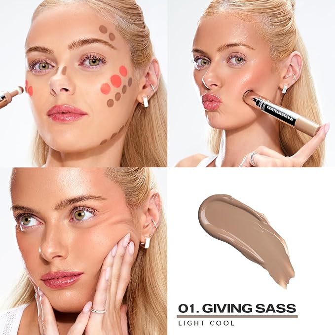 Sacheu Liquid Contour STAY-N Cream Contour, Longwear, Giving Sass