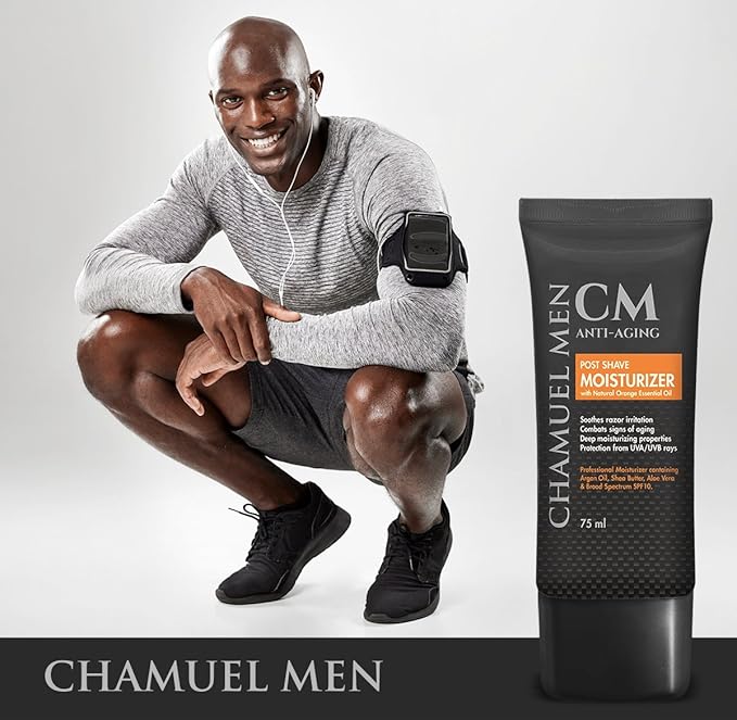 Mens Face Moisturizer Anti Aging - Aftershave for Men, Face Cream & Post Shave Lotion with Argan, Shea & Aloe - Daily Skin Care Balm for Dry, Oily & Sensitive Skin, 2.6 oz