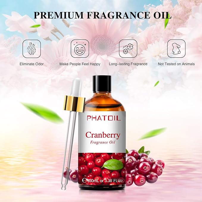 PHATOIL Cranberry Fragrance Oil for Diffuser Aromatherapy 3.38FL.OZ