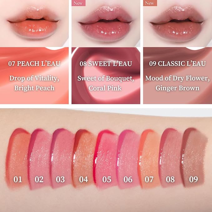 BBIA L’EAU Tint – Glossy & Glow Lip Stain Watery Lip Tint Non-Sticky High Shine Finish Long-lasting Moisturizing Lightweight Natural Daily Use Vegan Korean Makeup (03 LILAC L'EAU)